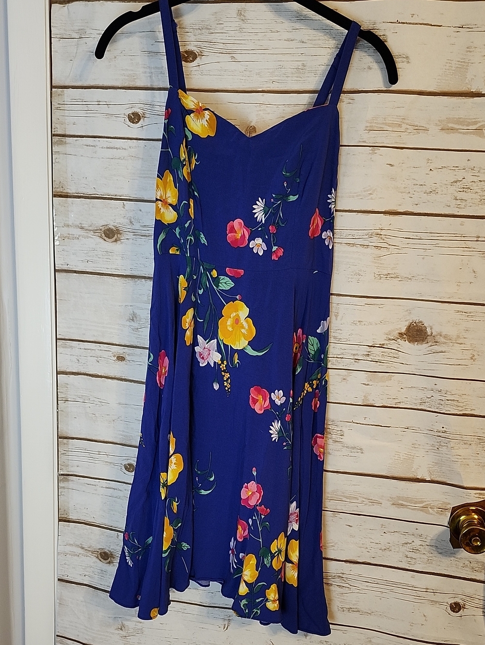 Old Navy Blue Floral Mini/Midi Dress Small